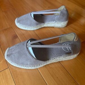 Taupe Toni Pons Espadrilles with Straps, Size US 6.5
